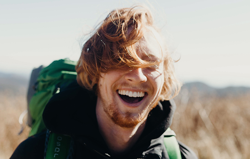 A man with brown hair